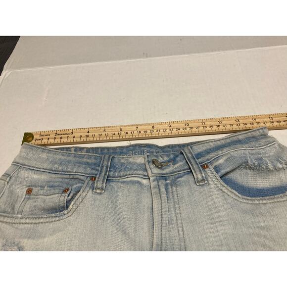 Wild Fable Womens High Rise Mom Jeans Size 4 Distressed Holes - Picture 7 of 10
